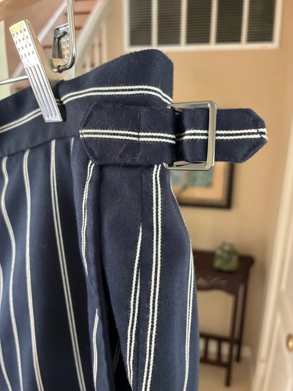 NWOT Reiss Lake Shorts Preppy Navy White Stripes Side Adjusters Men 32 8